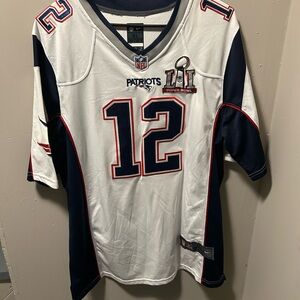 NFL On Field Patriots Jersey - White and Navy